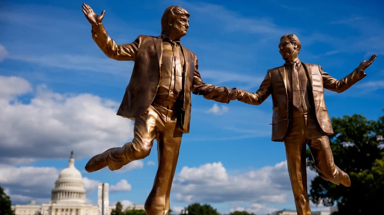 Trump and Epstein statue reappears again in Washington D.C.