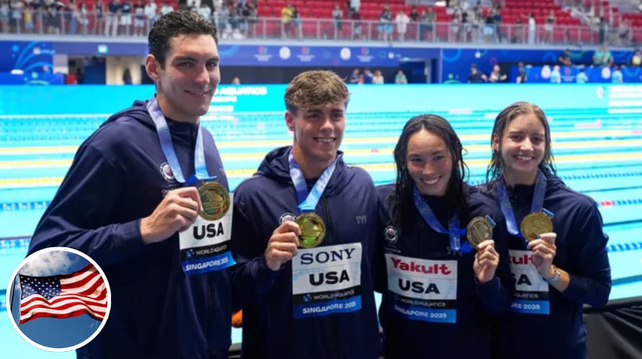 Team USA Swimming Sets Relay World Record at 2025 World Championships Image