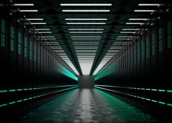 Massive AI data center supporting advanced artificial intelligence systems