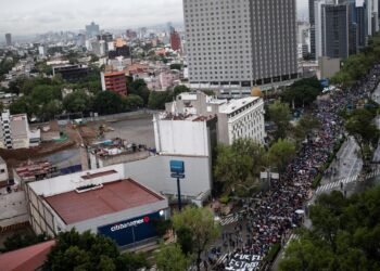 Families marching during Mexico crime crisis demonstration ahead of World Cup