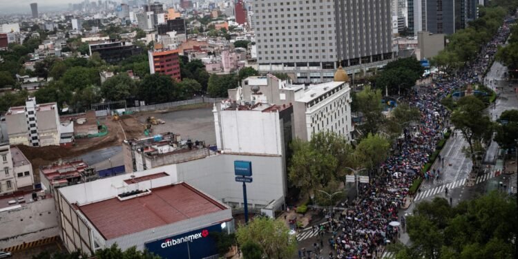 Families marching during Mexico crime crisis demonstration ahead of World Cup