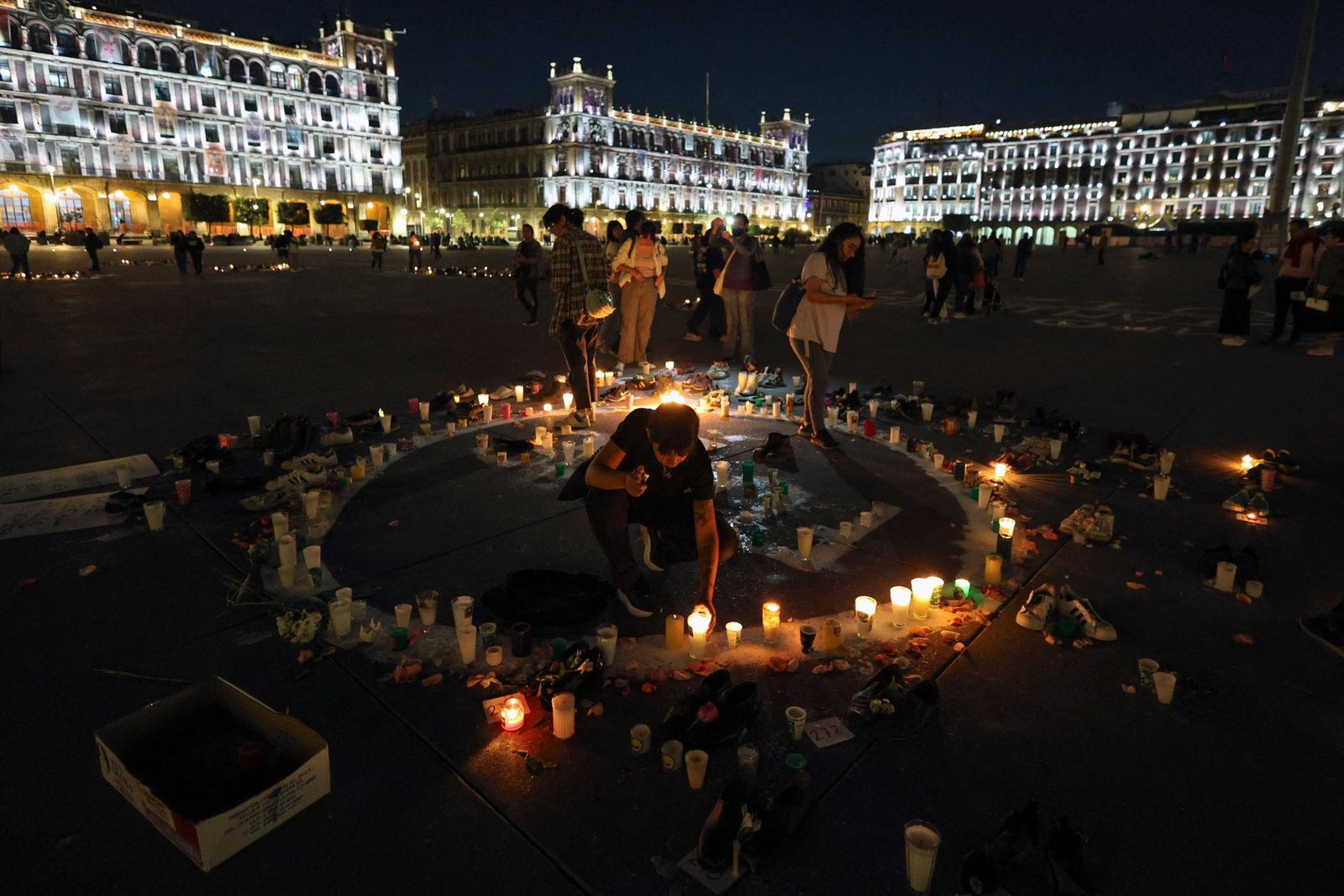 Mexico crime crisis protest involving families of missing persons in Mexico City 2026