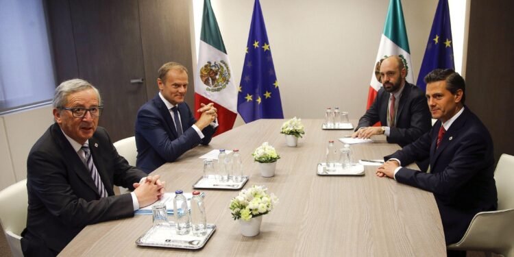 EU Mexico summit conference ahead of major trade and security cooperation talks