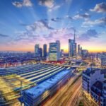 European finance news highlighting activity in Milan's financial district